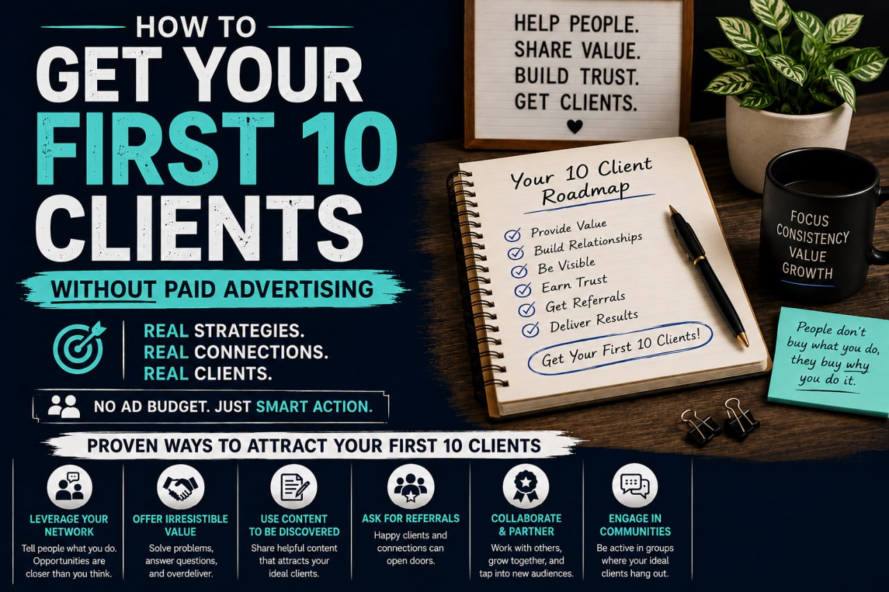 How to Get Your First 10 Clients Without Paid Advertising 